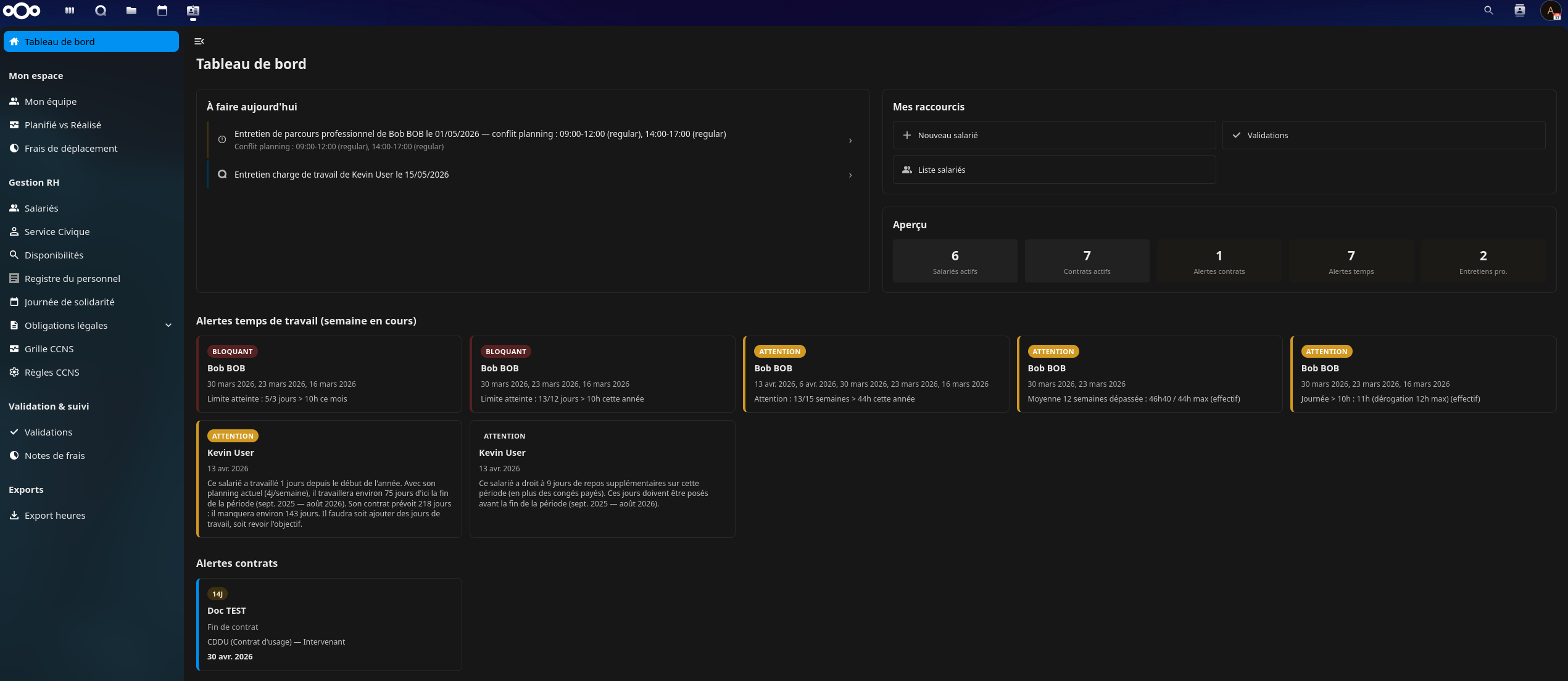 AssoRH — Tableau de bord gestion RH association sportive